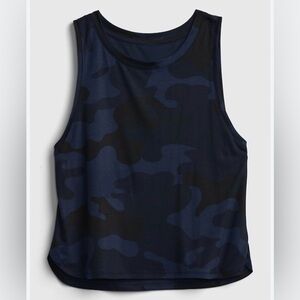 GAP Fit muscle breathe Blue Camo Sleeveless tank Top